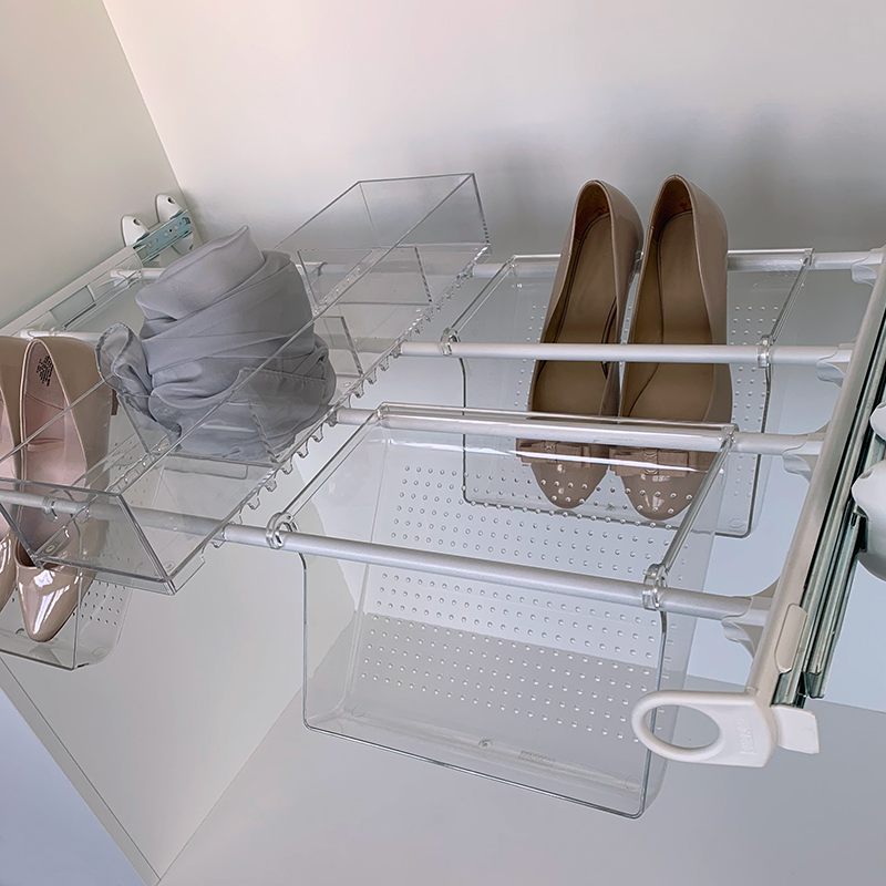 Plus - Shoe rack 4V+1J - white - white - transparent polycarbonate 4